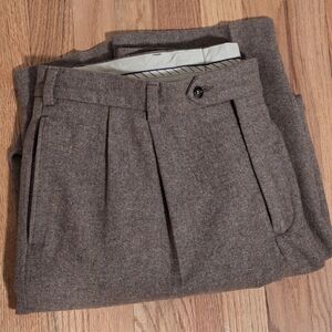 Bills Khakis Brown Tweed Slacks (100% Wool)